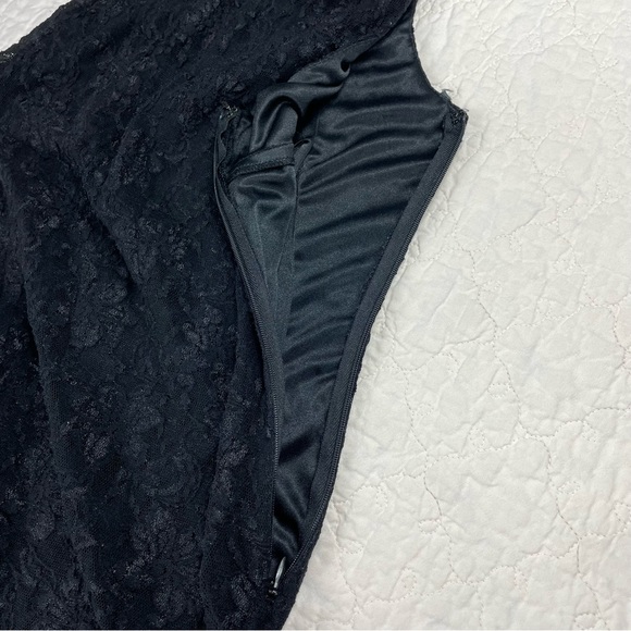 🔥Gorgeous Blondie Nites Lace Flare Ruffle Hem Sleeveless Black Dress XS/S - Picture 13 of 17